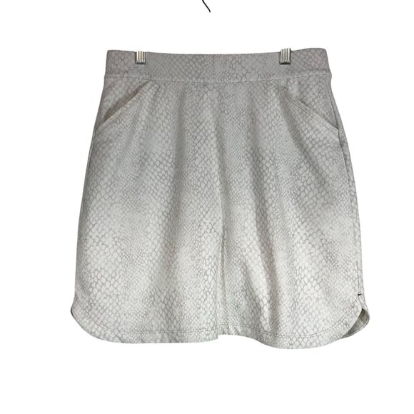 PETER MILLAR - WOMEN'S SMALL - WHITE & GRAY POLYESTER BLEND UPF 50+ SKORT/SKIRT - Picture 1 of 8